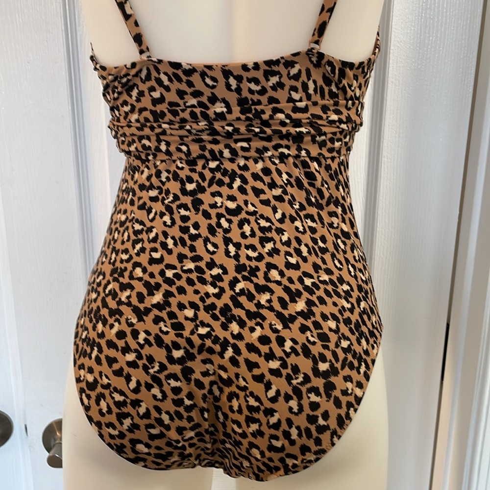 AMERICAN EAGLE AERIE LEOPARD PRINT FULL COVERAGE ONE PIECE WRAP SWIMSUIT SIZE M - Picture 10 of 13